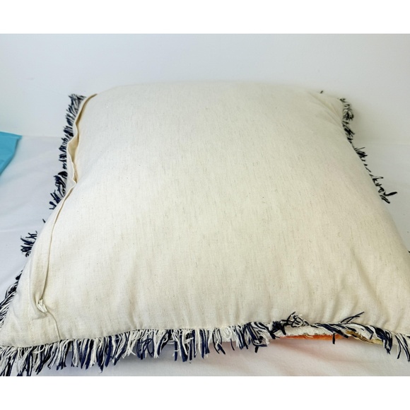 Imperial Collection Floral Flamingo Appliqué Beaded Fringed Throw Pillow - Picture 9 of 13